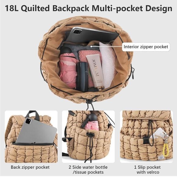 Quilted puffer backpack - Picture 3 of 8